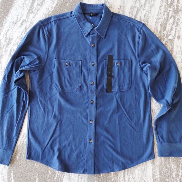 Banana Republic Men's Blue Knit Long Sleeve Shirt Size Large - Picture 2 of 2